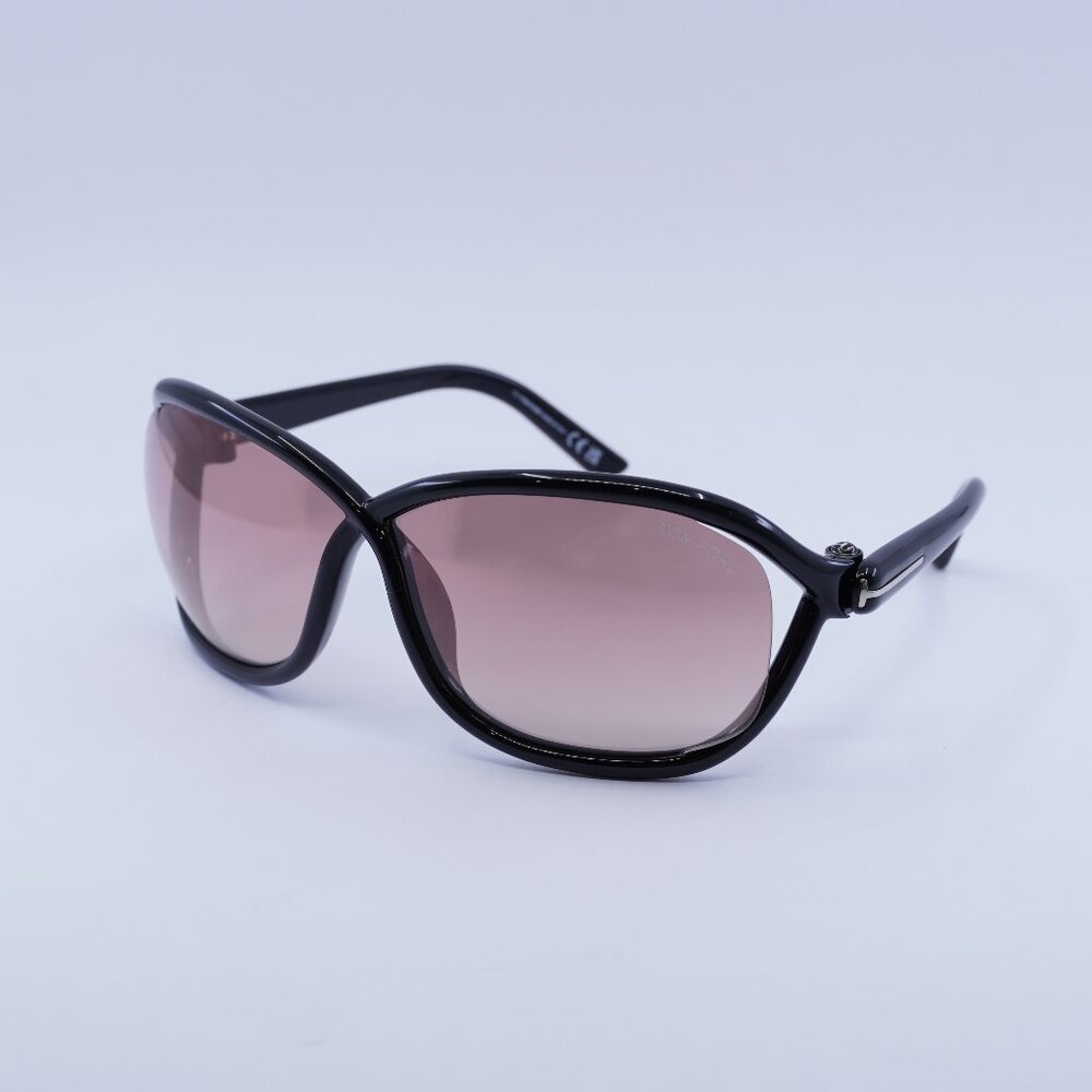 Tom Ford FT1069 01Z Fernanda Sunglasses Black Geometric Frame, Violet Lenses
